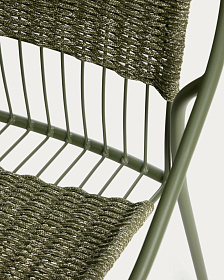 Уличный стул Atrani из оцинкованной стали и зеленой веревки