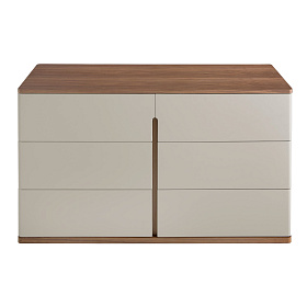 Комод  7168/MC2320DR из серого лака и орехового дерева