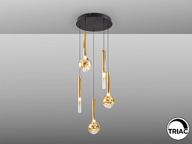 Essenza Люстра 5L - черный-золотой