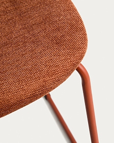 Полубарный стул Meli из терракотовой синели с металлическими ножками, 65 см