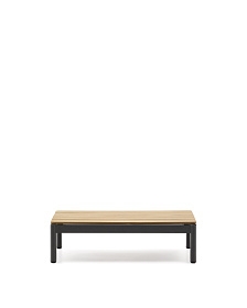 Журнальный столик Sorells из серого алюминия и тикового дерева 52,4 x 91 см