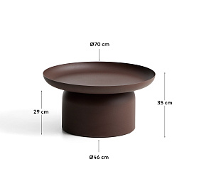 Уличный столик Arcola из темно-коричневого алюминия, диаметр 70 см
