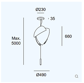 Подвесной светильник Voiles Big Recessed 00-7691-21-14