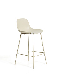 Полубарный стул Altea из пластика и стали бежевого цвета, 65 см