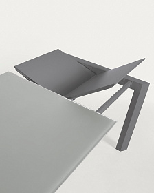 Стол Atta 140 (200) x90 темно-серый, стекло
