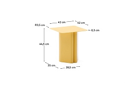 Столик Arvin из железа желтого цвета 42 x 42 см