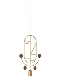 Подвесной светильник Wooden Dots WDS05 латунь-орех