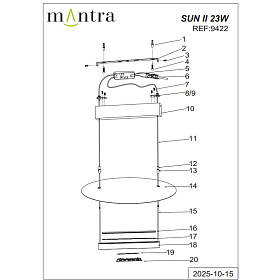 9422 Люстра подвесная MANTRA SUN II