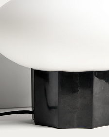 Настольная лампа Idela из тонированного стекла и черного мрамора, 26 см