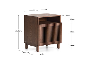 Прикроватная тумбочка Beyla из ясеня с отделкой под орех