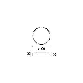 Потолочный светильник Domio Ш400 36W белый PRISM 4000K CRI80 DALI