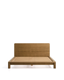 Кровать Arelida из дуба со светло-коричневой отделкой, для матраса 160 x 200 см