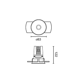 Встраиваемый светильник DEEP 60 R SMARCO белый 60° 3000K CRI95 SPREAD