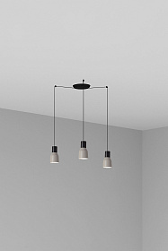 Серый подвесной светильник Kombo Ø12 3L