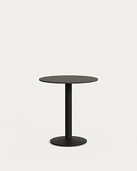 Esilda Садовый круглый стол черный на черном металлическом основании Ø 70x70
