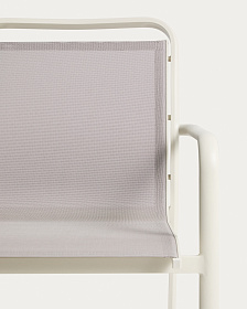 Уличный стул Luri из алюминия цвета экрю и бежевого текстиля