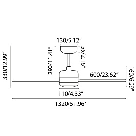 Потолочный вентилятор Nuu Ø132 белый