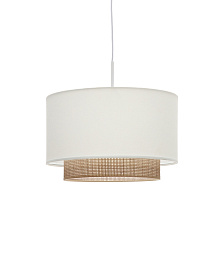 Бамбуковый потолочный плафон Erna с натуральной белой отделкой Ø 40 см