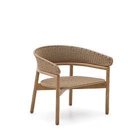 Кресло Arinella из акации с натуральной отделкой и бежевой веревкой