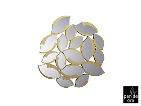 Зеркало Sandal из пластин с золотой отделкой 