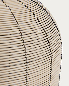 Портативная настольная лампа Saranella из светло-серого искусственного ротанга