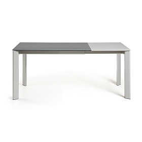 Стол Atta 120 (180) x80 серый керамический Vulcano Roca