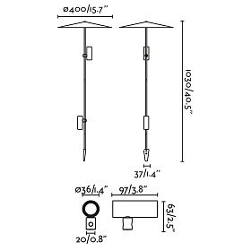 Ландшафтный светильник CLAP черный 1030 LED 2X6W 3000K 38° C/PLAT L