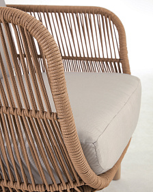 Кресло Catalina из бежевой веревки и массива акации