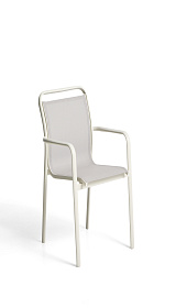 Уличный стул Luri из алюминия цвета экрю и бежевого текстиля