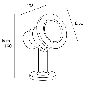 Уличный светильник Aqua Spotlight AISI 316 GU5.3 5W Нерж. сталь AISI 316 1474lm