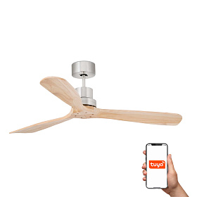 Потолочный вентилятор LANTAU L DC Ш1320 матовый никель 3 PALAS сосна TUYA