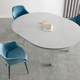 Выдвижной стол круглый Esla Ø140 (185x140)