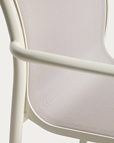 Уличный стул Luri из алюминия цвета экрю и бежевого текстиля