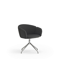 Поворотный стул Add хром/черный с подлокотниками