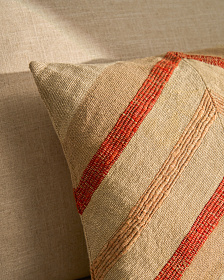 Чехол для подушки Taraia из хлопка и вискозы терракотового и бежевого цвета, 45 x 45 см