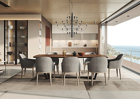 Обеденный стол ROSE 220x110 шпон эвкалипта/черный