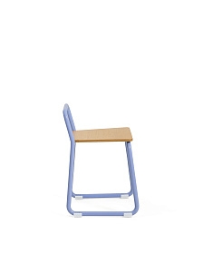 Tinn Стул из ясеневого шпона с синей металлической конструкцией
