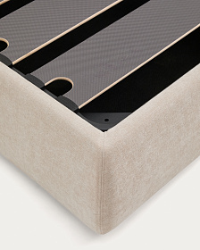 Кровать Dafra бежевого цвета из шенилла с ящиком для хранения 180 х 200 см