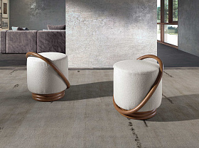 Пуф 5110/ST-21073 белый тканевый