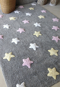 Ковер Триколор Звезды Stars Tricolor (серо-розовый) 120*160