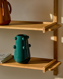 Ваза Odra из темно-зеленой керамики с глянцевой отделкой, 25,5 см