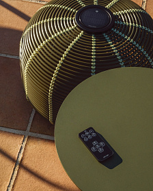 Уличный светильник Garoina из зеленого искусственного ротанга Ø50 см