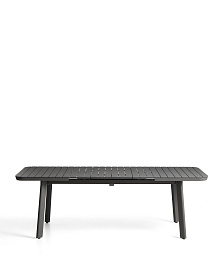 Раздвижной уличный стол Izola из алюминия с графитовой отделкой, 185 (235) x 100 см