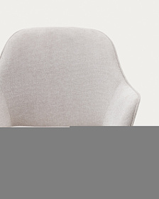 Стул Aleli из синели бежевого цвета с ножками из массива ясеня