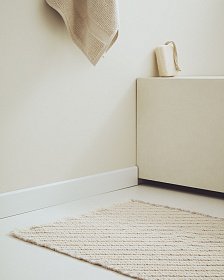 Коврик для ванной Janu из 100% хлопка жаккард цвета экрю 50 x 70 см