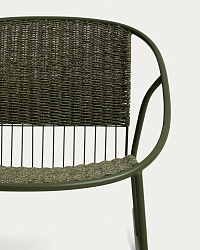 Уличное кресло-качалка Atrani из оцинкованной стали и зеленой веревки