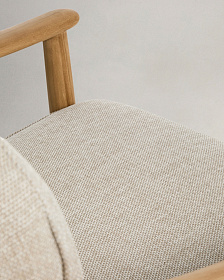 Уличное кресло Elunda из тикового дерева и бежевой веревки