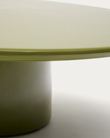 Журнальный столик Albanella из цемента с глянцевой зелёной отделкой Ø110 см