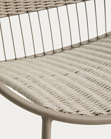 Кресло-качалка уличное Atrani из стали и веревки бежевого цвета