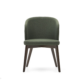 Стул Darice из зеленой синели с ножками в темной отделке